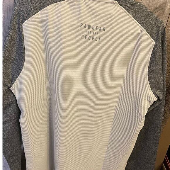 RAWGEAR Men’s Ivory & Heather Grey L/S Quarter Zip with Pockets | Size Small - Picture 5 of 11